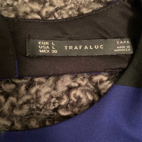 Zara Trafaluc Black & Blue Striped Dress - Picture 6 of 8